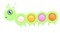 Pop Fidget Toy Green Caterpillar 4-Button Bubble Popping Game